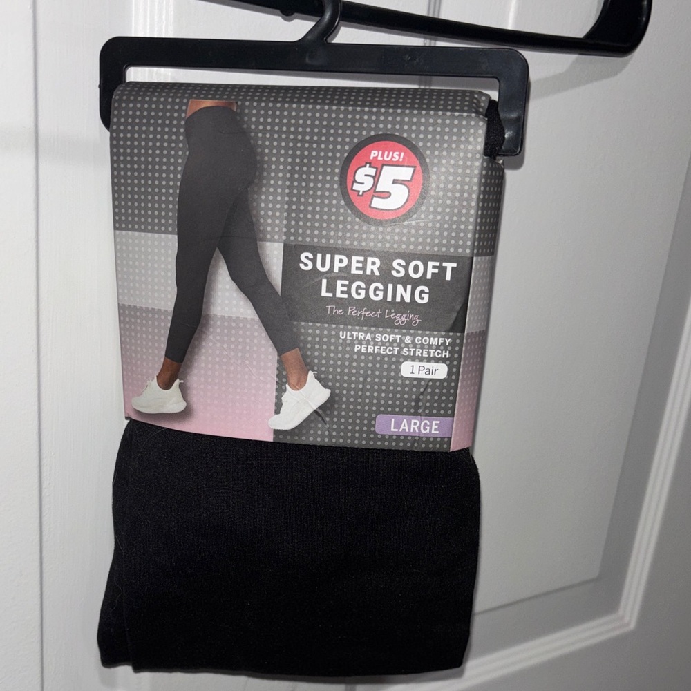 Super Soft Black Leggings - Large